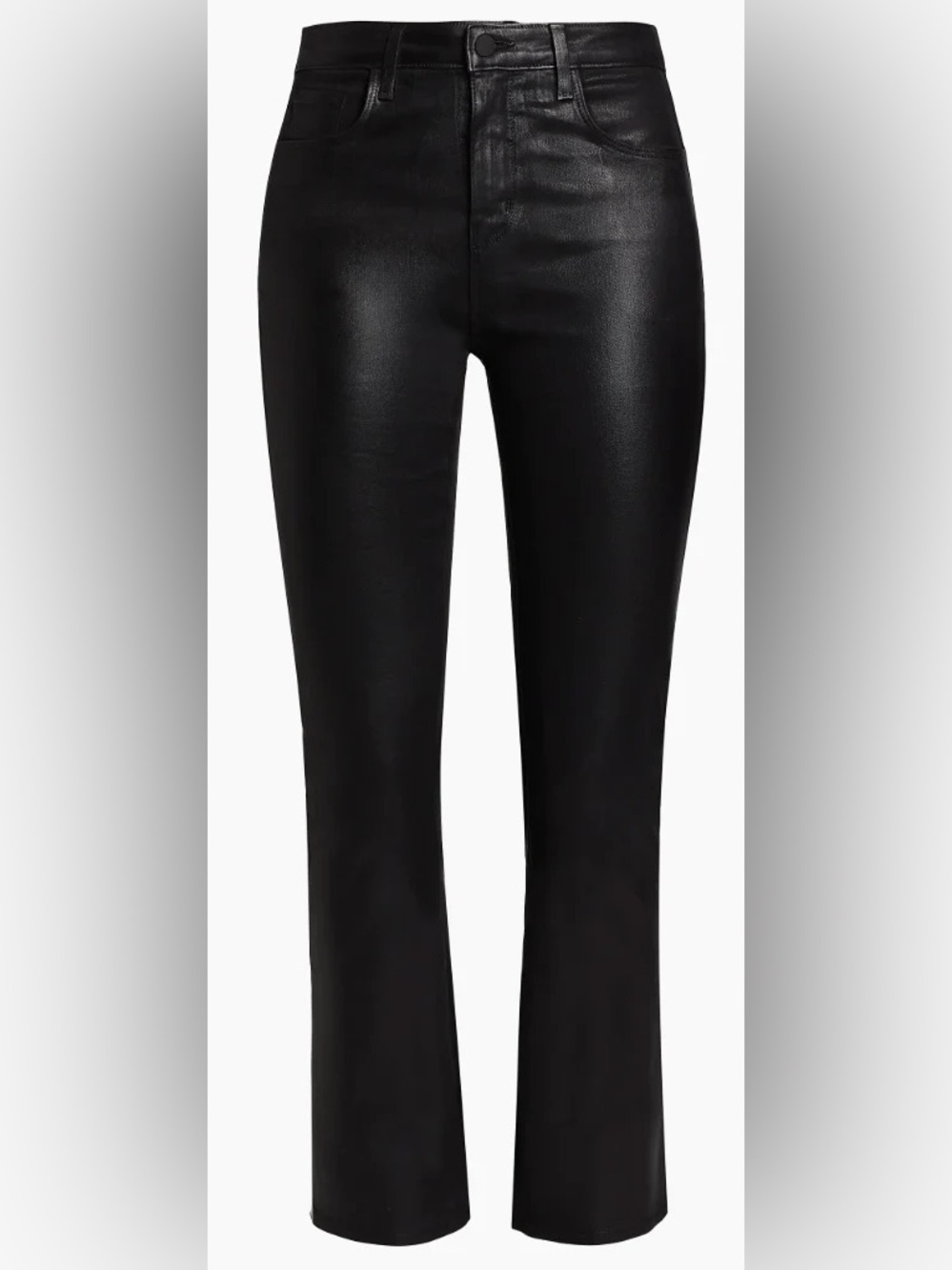 L’agence Tati high rise ankle flare waxed denim